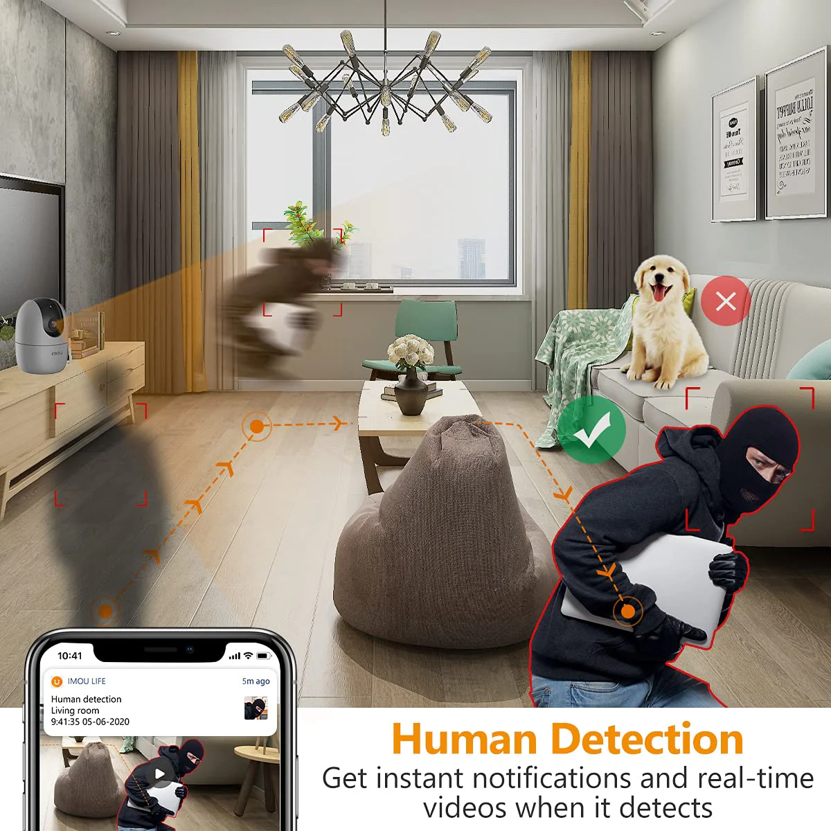 IMOU 360° 1080P Full HD Wi-Fi Security CCTV Camera with Human Detection & Auto Motion Tracking – Indoor/Outdoor Smart Surveillance Camera for Home, Office, Shop | Kenya - Image 14
