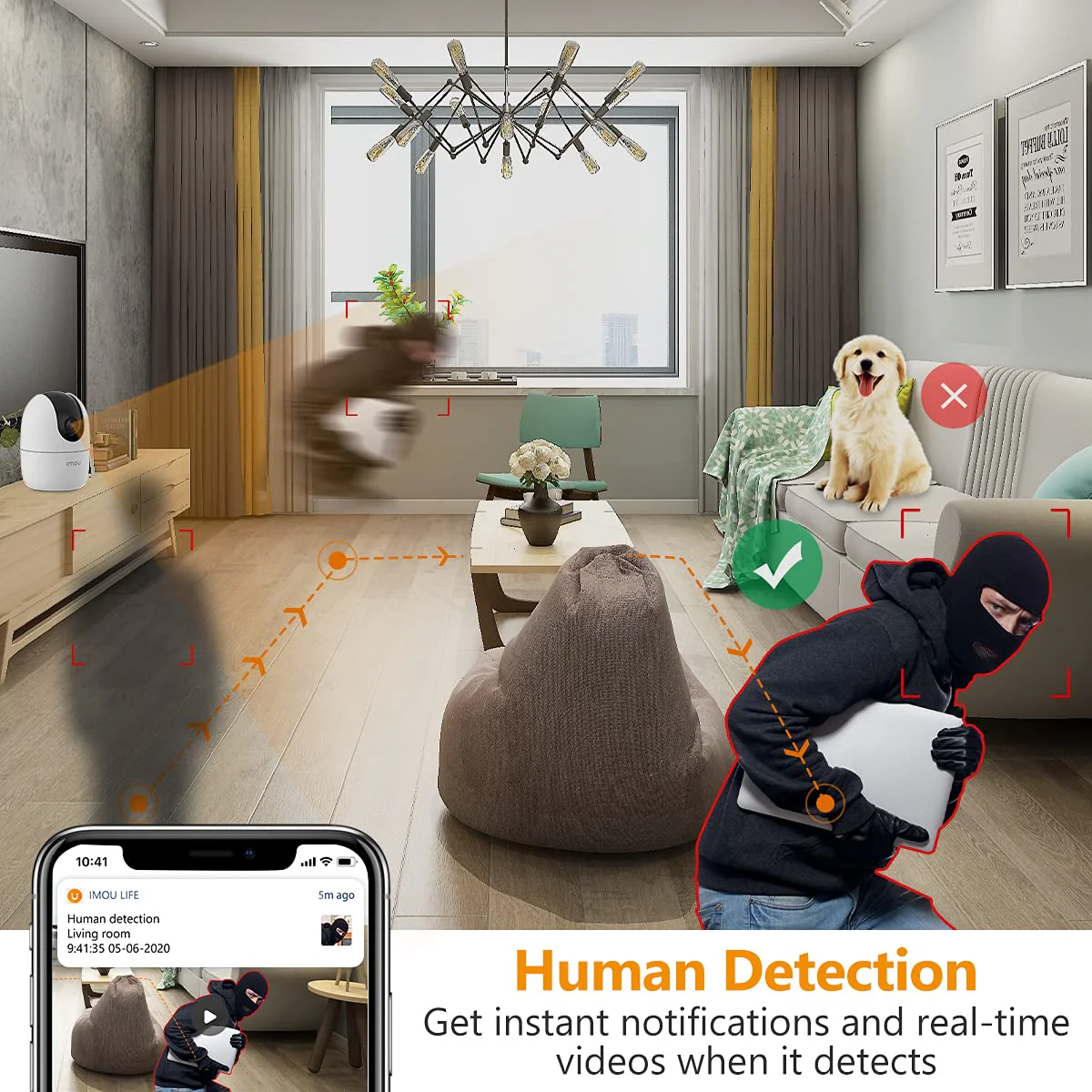 IMOU 360° 1080P Full HD Wi-Fi Security CCTV Camera with Human Detection & Auto Motion Tracking – Indoor/Outdoor Smart Surveillance Camera for Home, Office, Shop | Kenya - Image 8