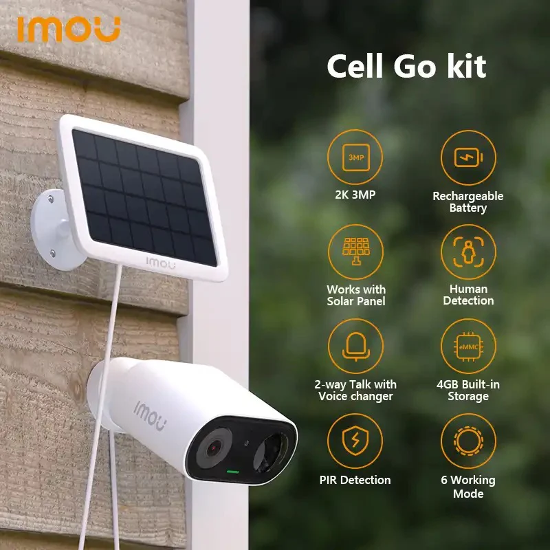 IMOU Cell Go with Solar Panel Security Camera CCTV 2PCS IP WI-FI Camera 3MP Two-way Talk Built-in Siren - Image 2