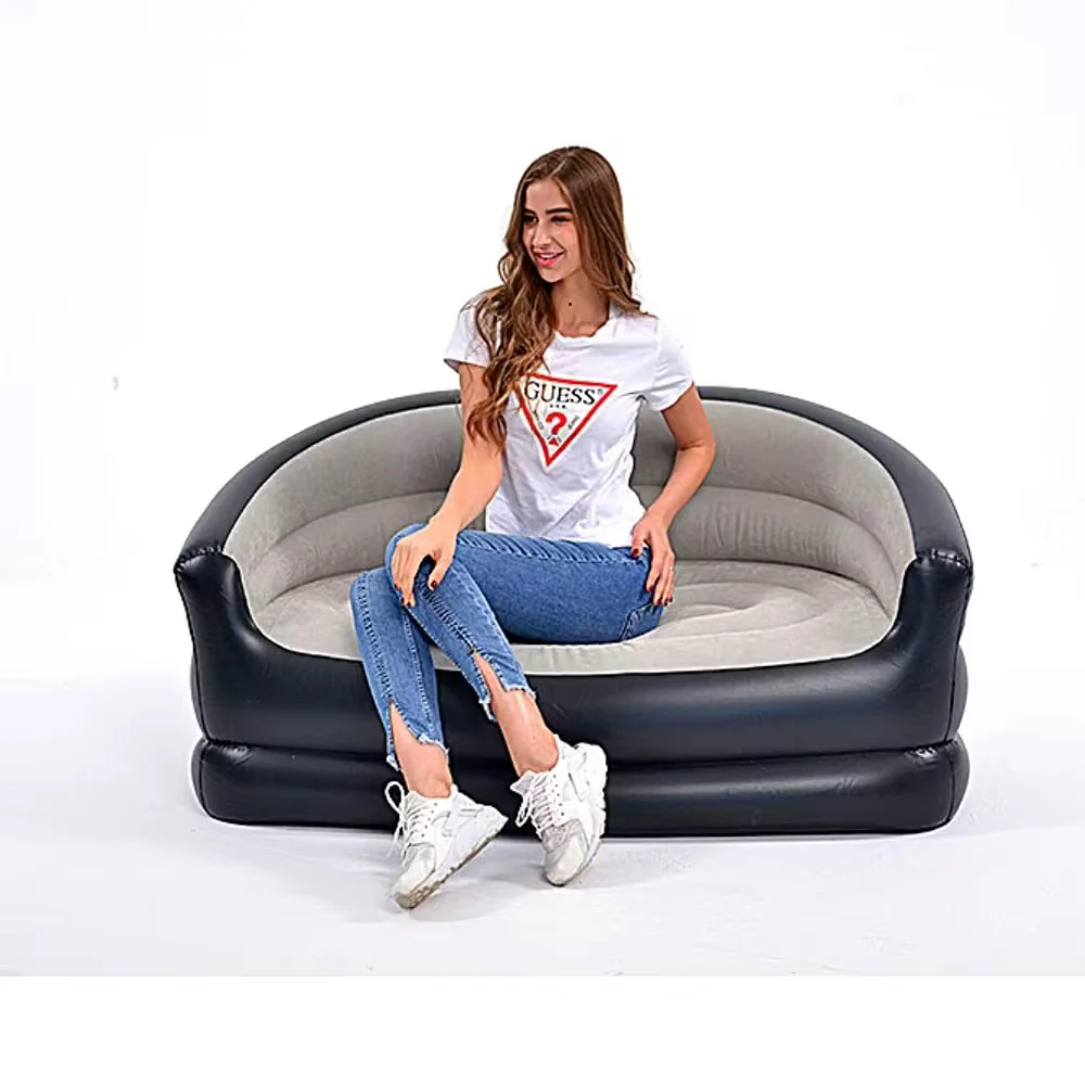Inflatable 2 Seater Couch Blow Up Air Sofa with Comfort Flocked Surface for Indoor/Outdoor, Camping, Living Room - Image 4
