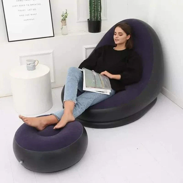 Inflatable Deluxe Lounge Seat +Foot Rest + free electric pump - Image 2