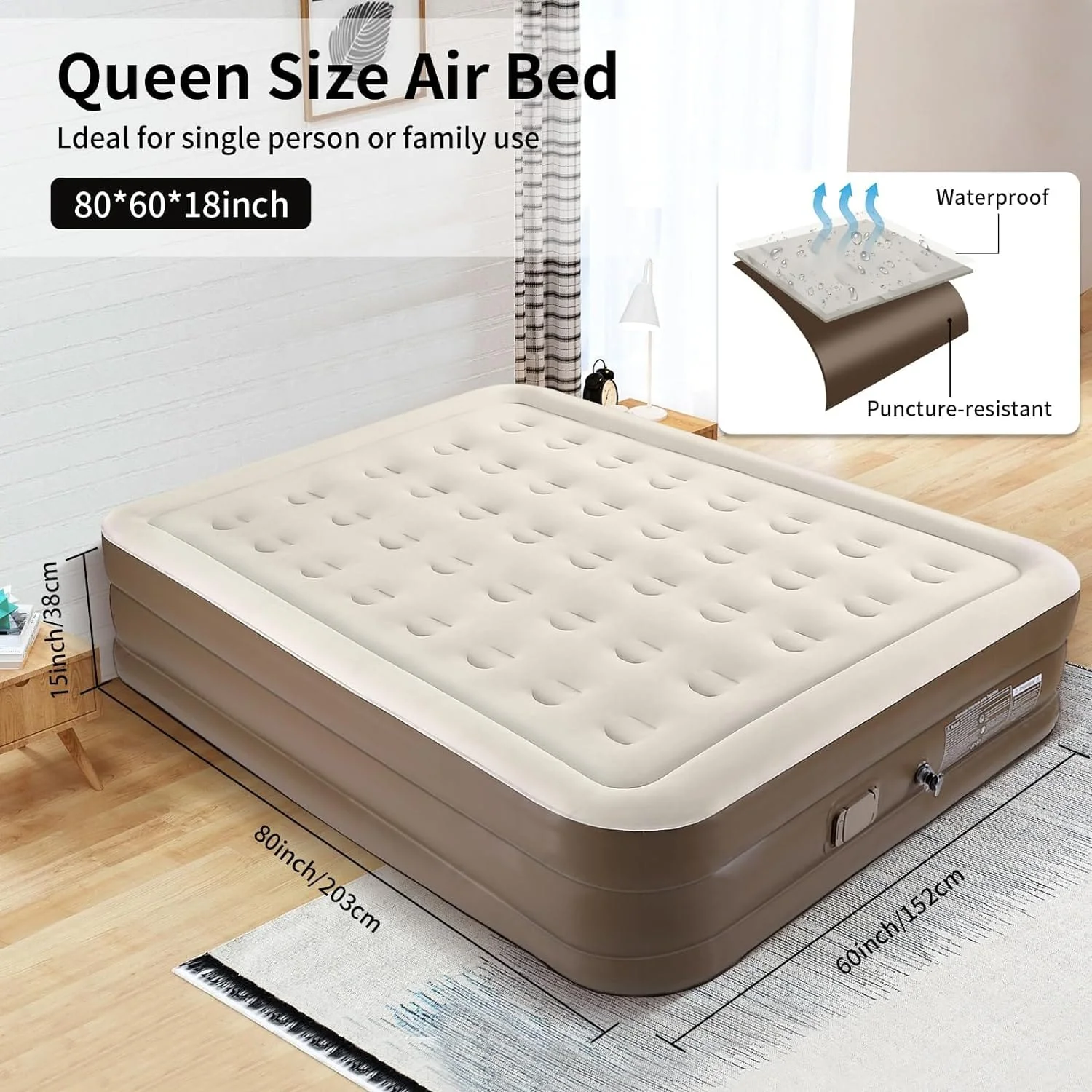Inflatable Airbed/ Air Mattress with in built Pump - Image 3