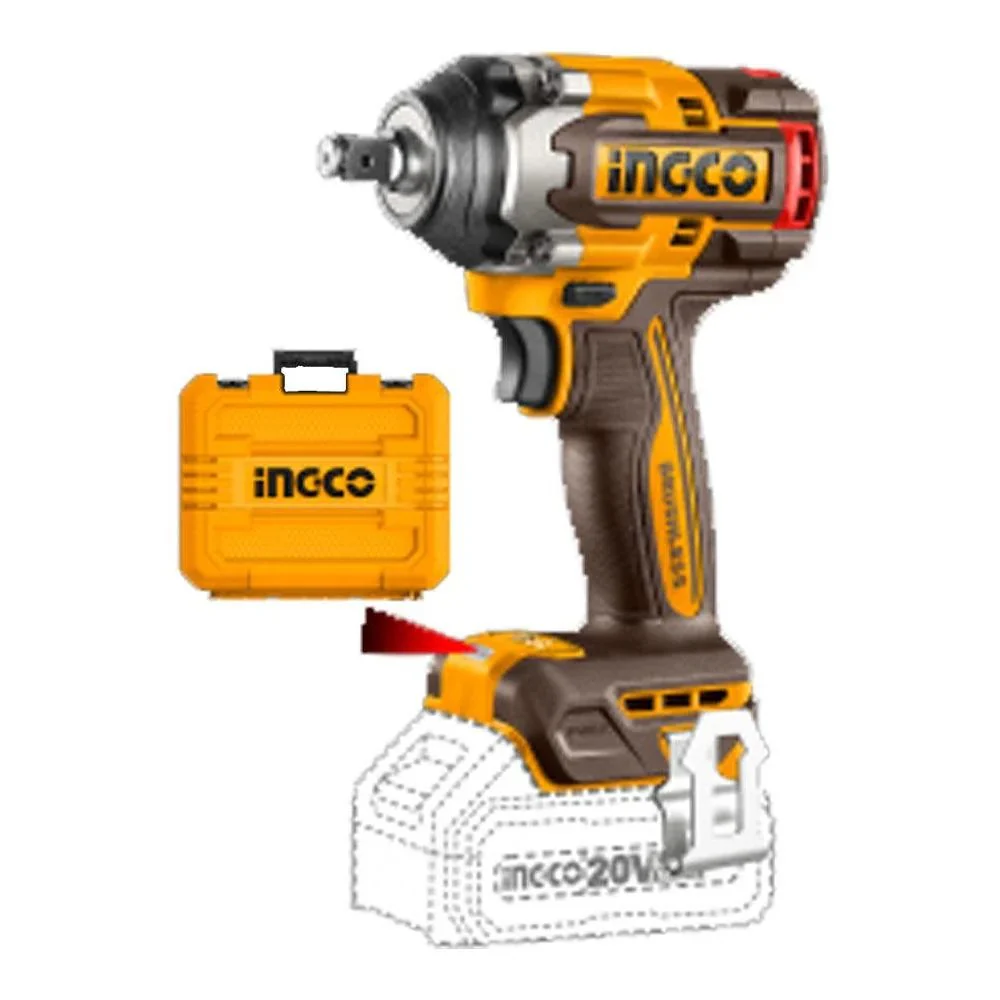 Ingco Impact Wrench, 20V Lithium-Ion Impact Wrench, Brushless Motor - Image 2