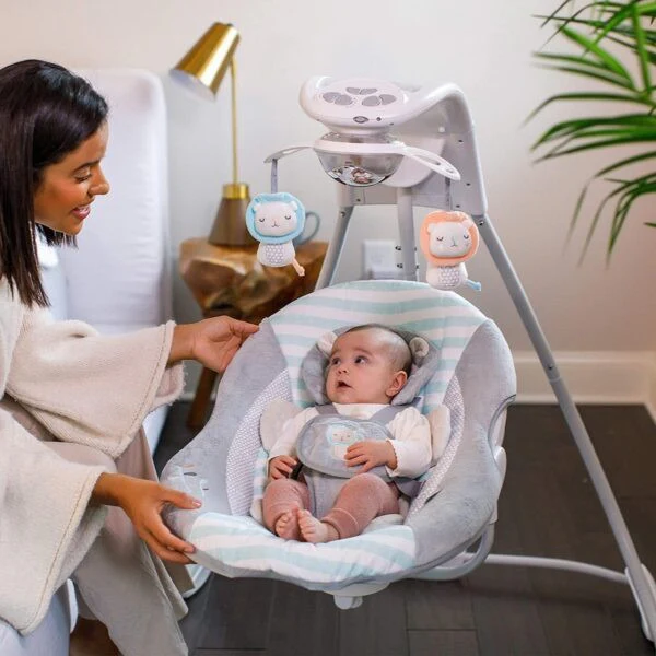 Ingenuity InLighten 2-in-1 Baby Swing & Rocker with Attached Toys - Image 3