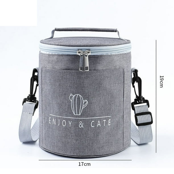 Insulated Round Lunch Bag, - Image 4