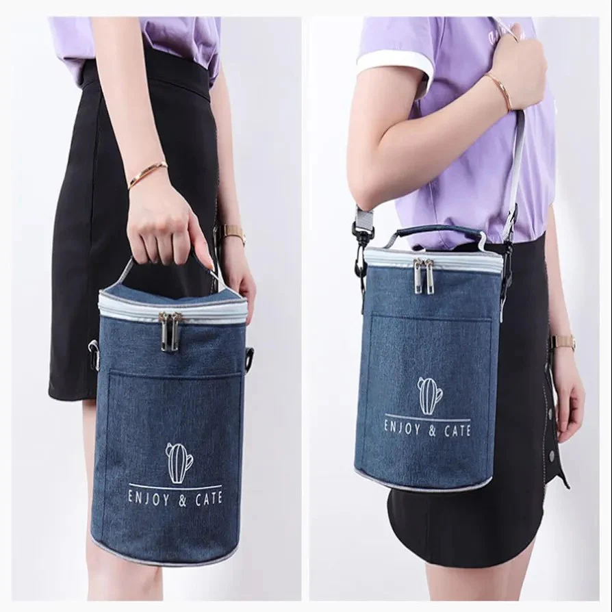 Insulated Round Lunch Bag, - Image 6