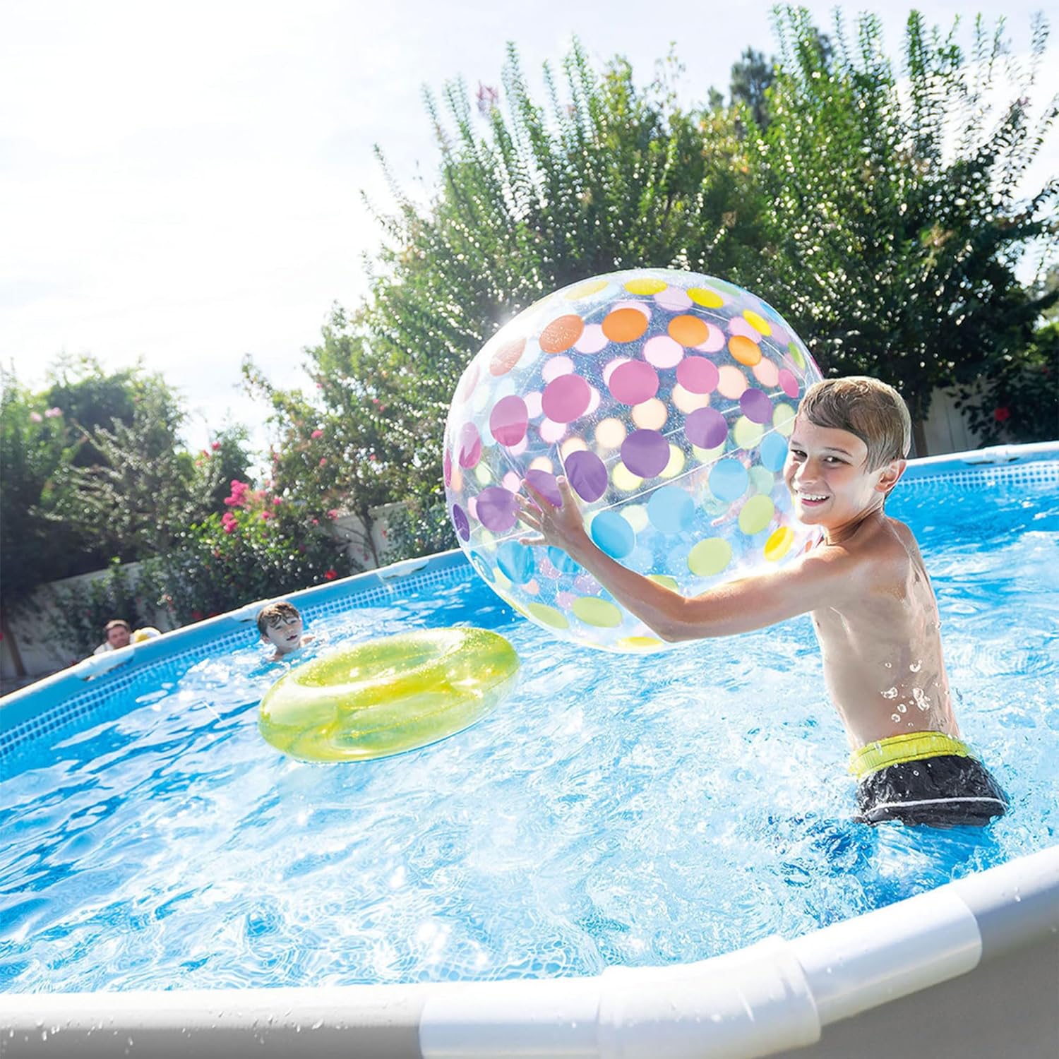 Intex 10 Feet Round Prism Metal Frame Above Ground Outdoor Backyard Swimming Family Pool for Kids and Adults ages 6 and Up - Image 12
