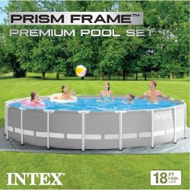 Intex 10 Feet Round Prism Metal Frame Above Ground Outdoor Backyard Swimming Family Pool for Kids and Adults ages 6 and Up - Image 4