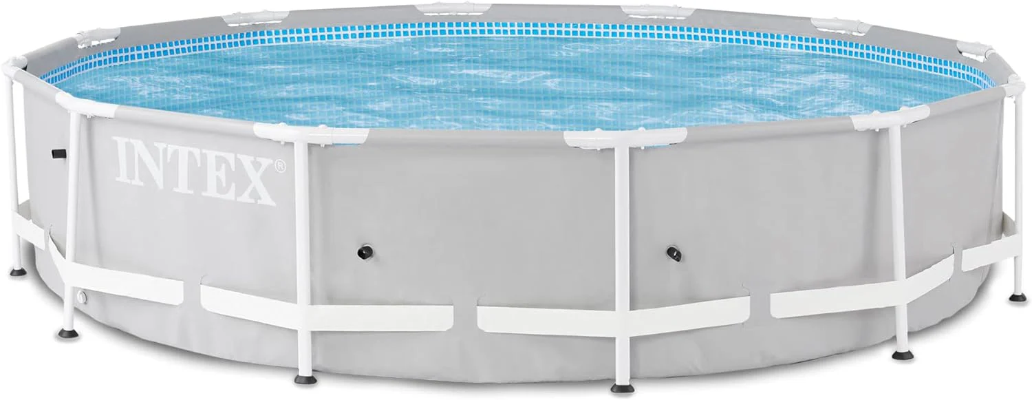 Intex 10 Feet Round Prism Metal Frame Above Ground Outdoor Backyard Swimming Family Pool for Kids and Adults ages 6 and Up - Image 5