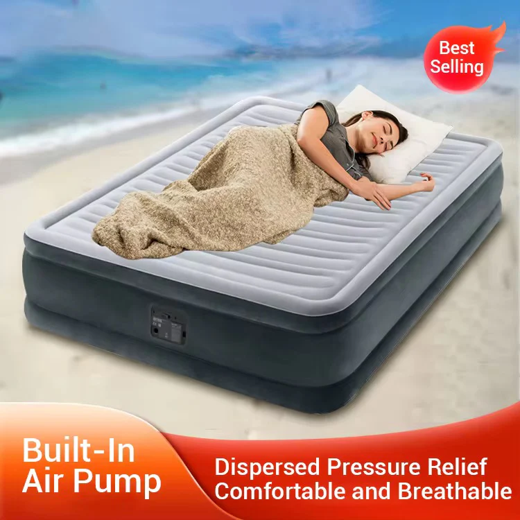 Intex Double Inflatable Mattress Airbed With in-built electric pump - Image 3