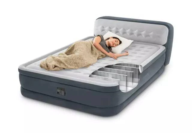 Intex Dura-Beam Deluxe Queen-Sized Air Mattress Comforting Bed with Built-in Electric Pump - Image 3