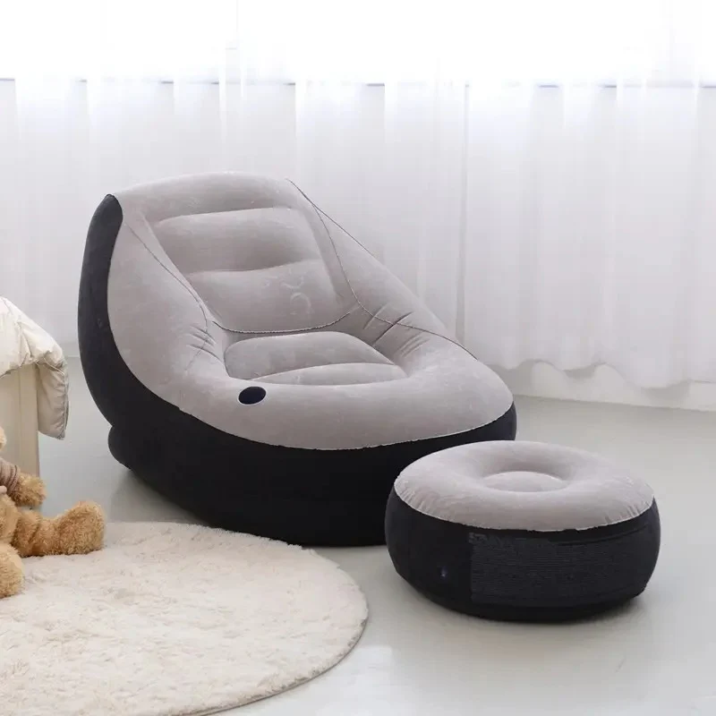 INTEX Inflatable Lounge Chair with Footrest / Grey Relaxation Seat Kenya - Image 3