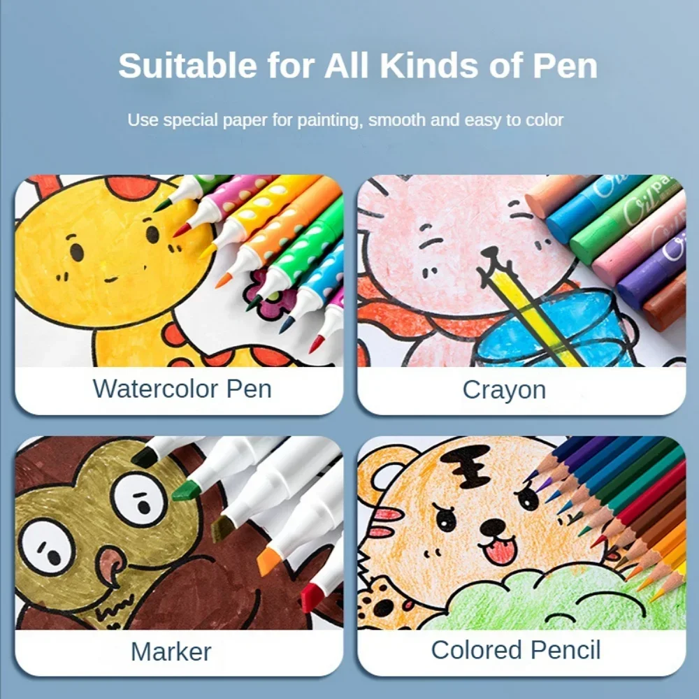 Kids Drawing Toys Sticky Coloring Roll Paper DIY Graffiti Scroll Color Filling Paper Painting Educational Toys for Girls Gift - Image 4