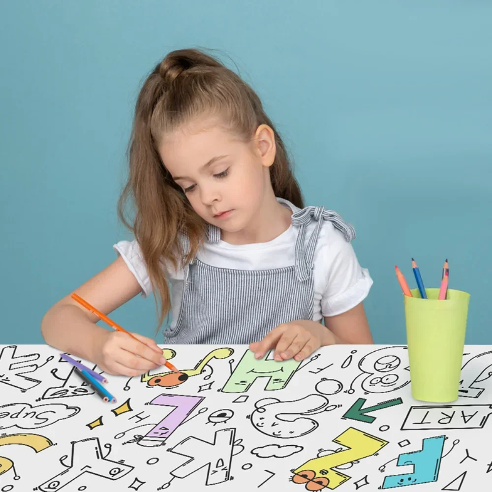 Kids Drawing Toys Sticky Coloring Roll Paper DIY Graffiti Scroll Color Filling Paper Painting Educational Toys for Girls Gift - Image 5