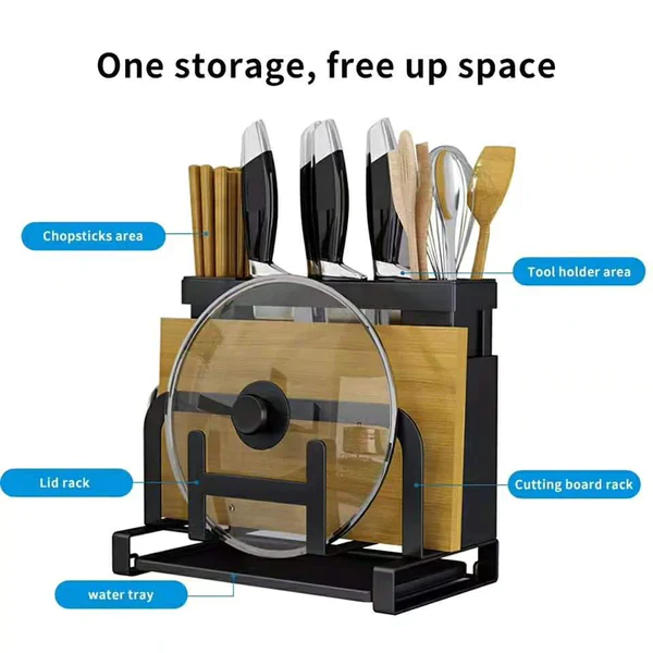 Kitchen Chop stick/Chopping Board And Pot Lid Storage Rack - Image 4