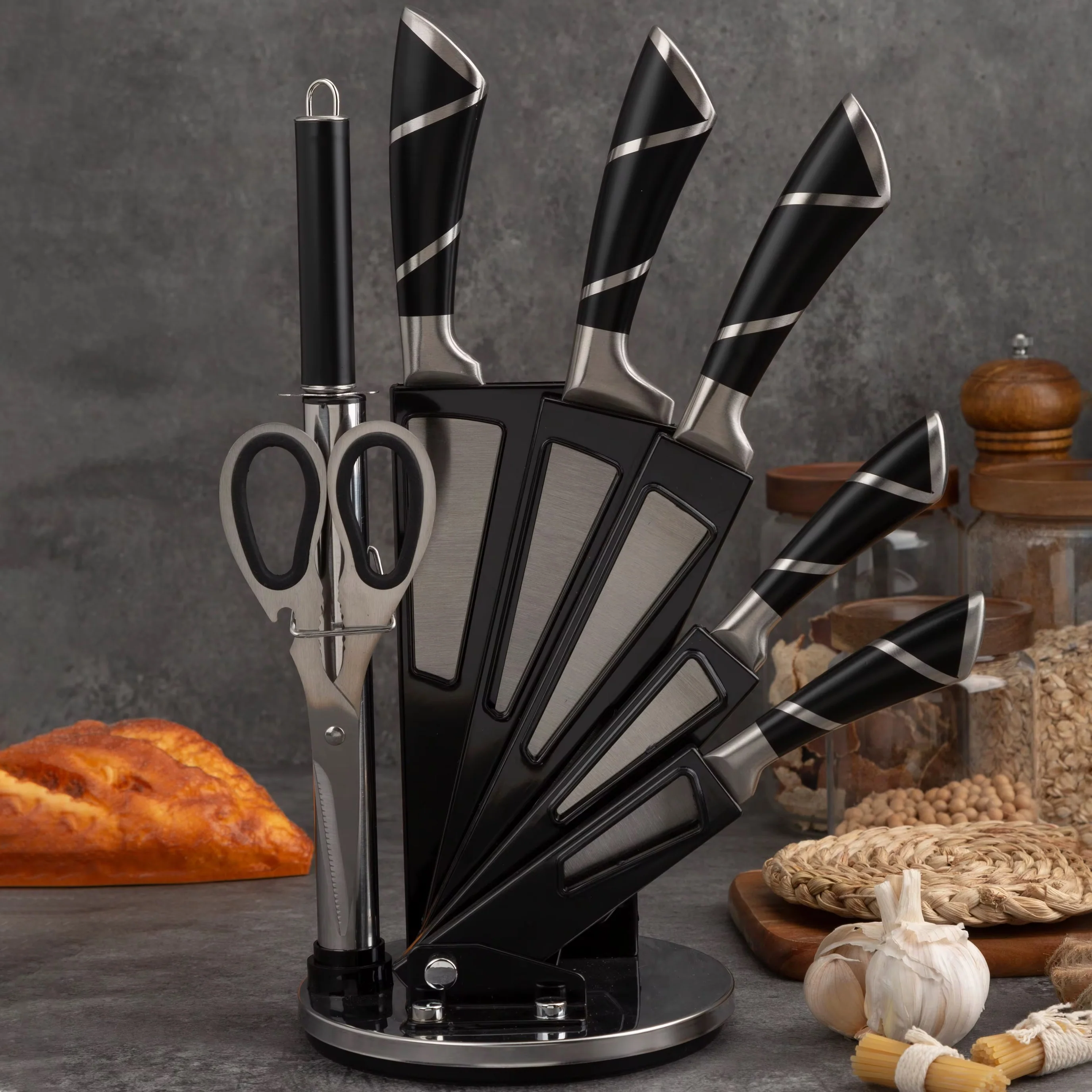 8pcs Stainless Steel Knife Set with Kitchen Scissors | Complete Kitchen Knife Set in Kenya - Image 3