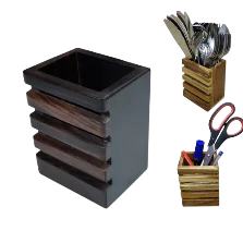 KVG Rose Wood Cutlery/ Stationary Holder - Image 2