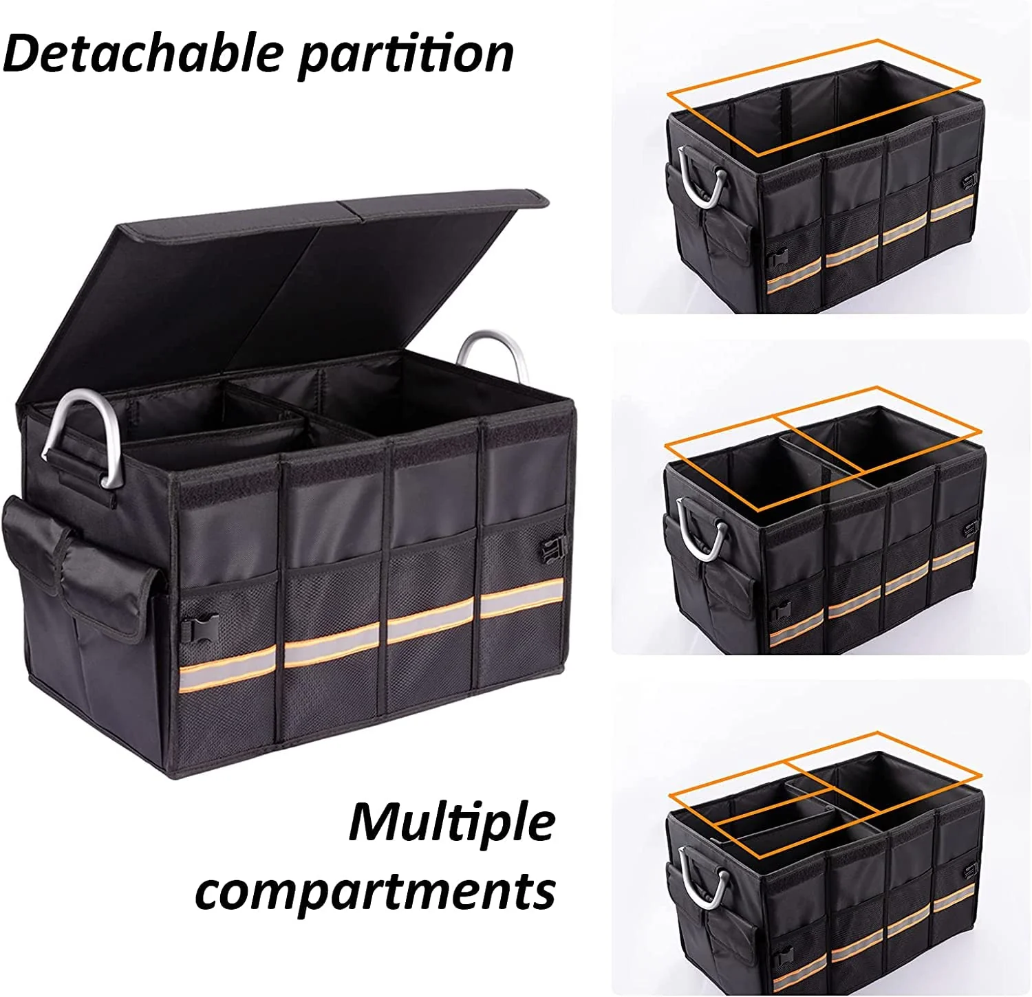 Large capacity car boot organizer with compartments - Image 4