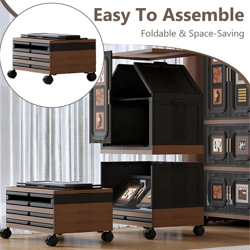 Large Capacity Foldable Wardrobe Portable Closet with Wheels | Easy-Assemble Removable Storage Cabinet for Baby, Kids & Adults - Image 6
