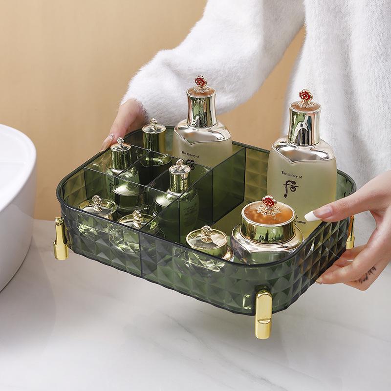 Large Capacity Multi Grids Transparent Make Up/ Multipurpose cosmetics Organizer - Image 3