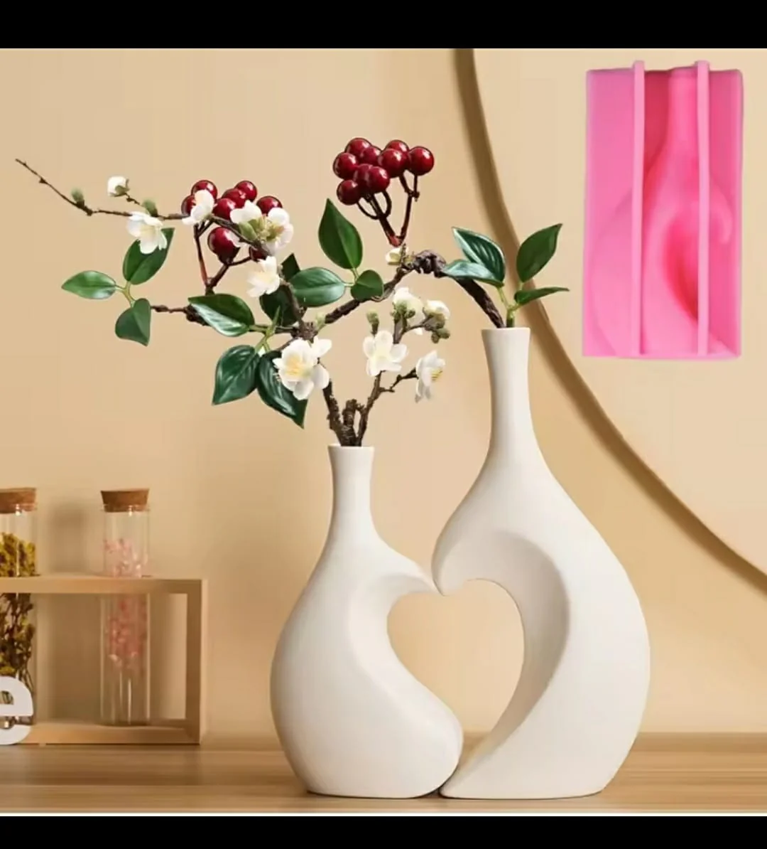 LARGE HOLLOW HEART VASE - Image 2