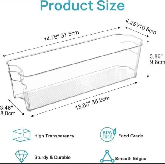 Long Acrylic Fridge & Shelf Storage Containers - Image 3