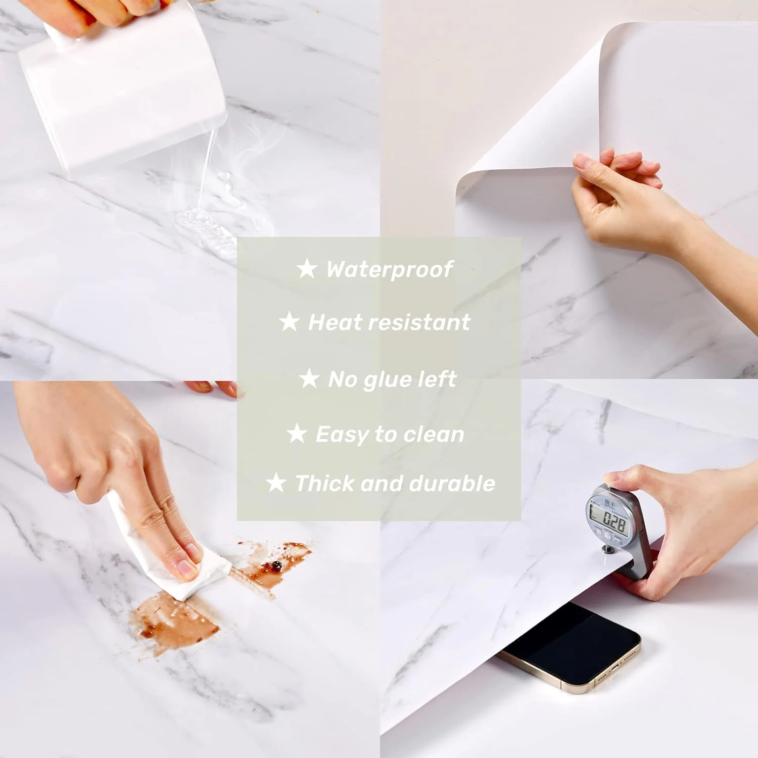 Marble Contact Paper Peel and Stick Wallpaper Contact Paper for Countertops 50*1000cm - Image 22