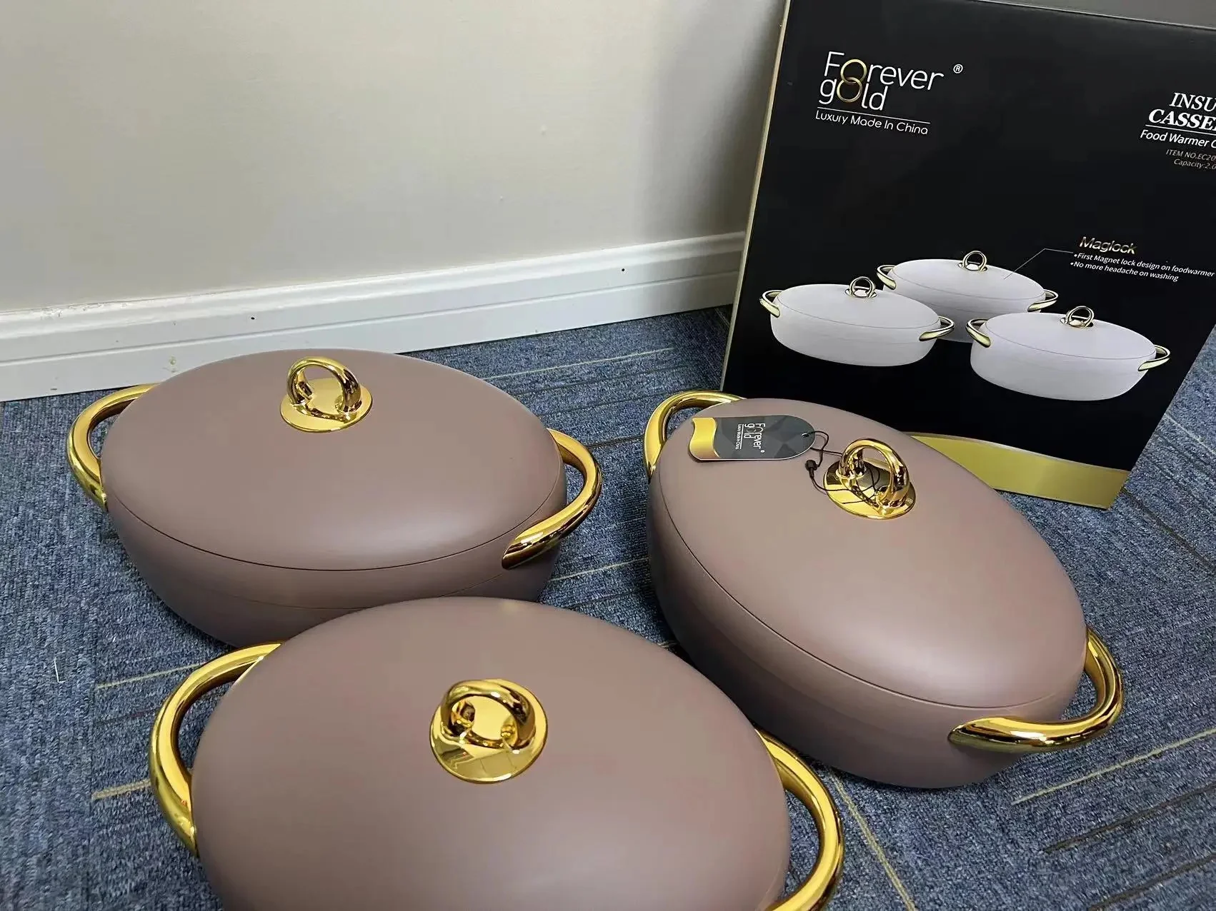 Luxurious Insulated Hotpots Food Warmer Set Oval - Image 6