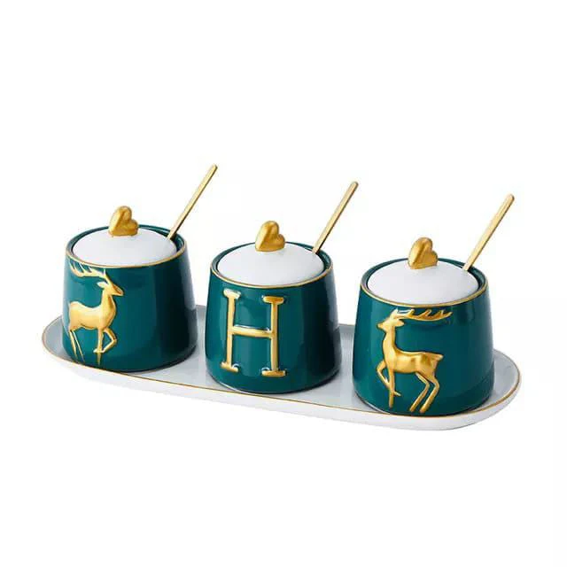 Luxurious sugar/spice dish set - Image 2