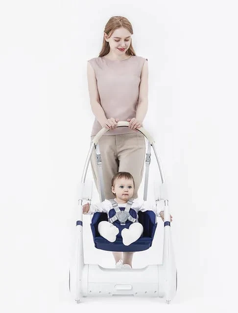 Luxury adjustable aluminum multi-functional 4 in 1 baby sleeping crib swing dining table chair - Image 2