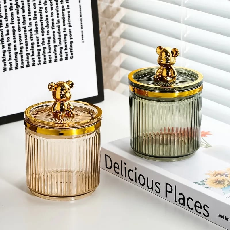 Luxury cute bear cotton swab storage box - Image 2