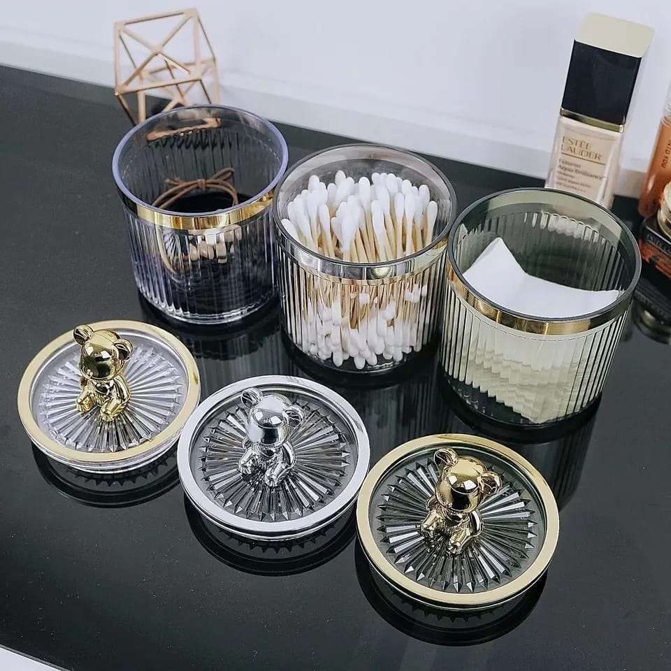 Luxury cute bear cotton swab storage box - Image 4