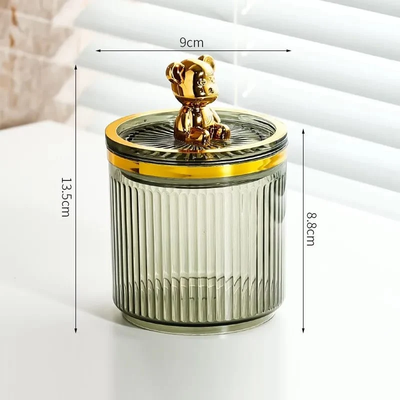 Luxury cute bear cotton swab storage box - Image 6