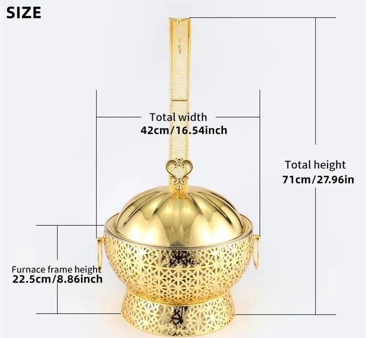 Luxury Gold Chafing Dish Buffet Set, 8Liters Stainless Steel Food Warmer with Hanging, Buffet Servers - Image 3