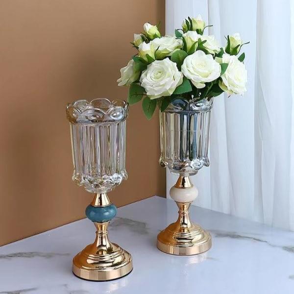 Luxury metal glass vases - Image 2