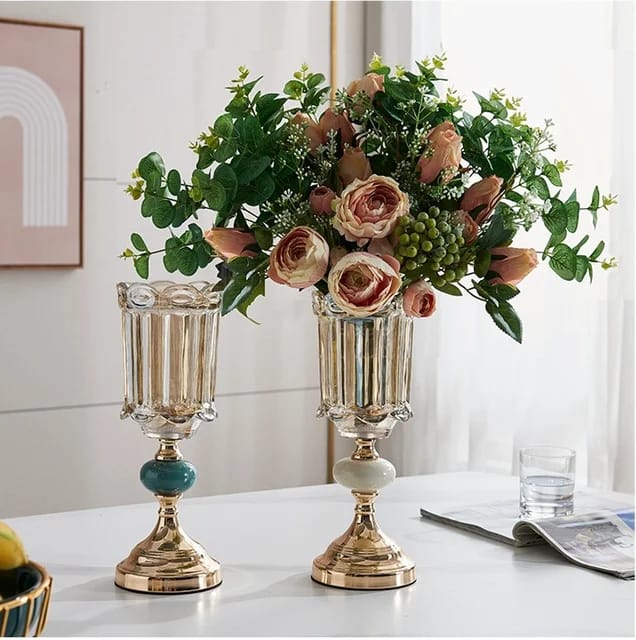 Luxury metal glass vases - Image 3