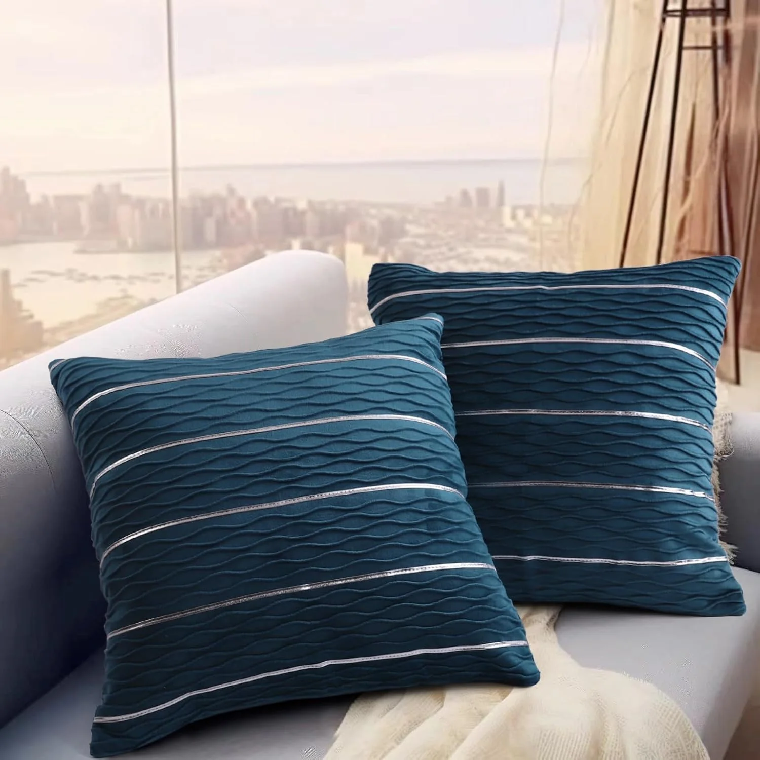 Luxury Simple Stripe Wrinkle Pillowcase/pillowcover - Image 9