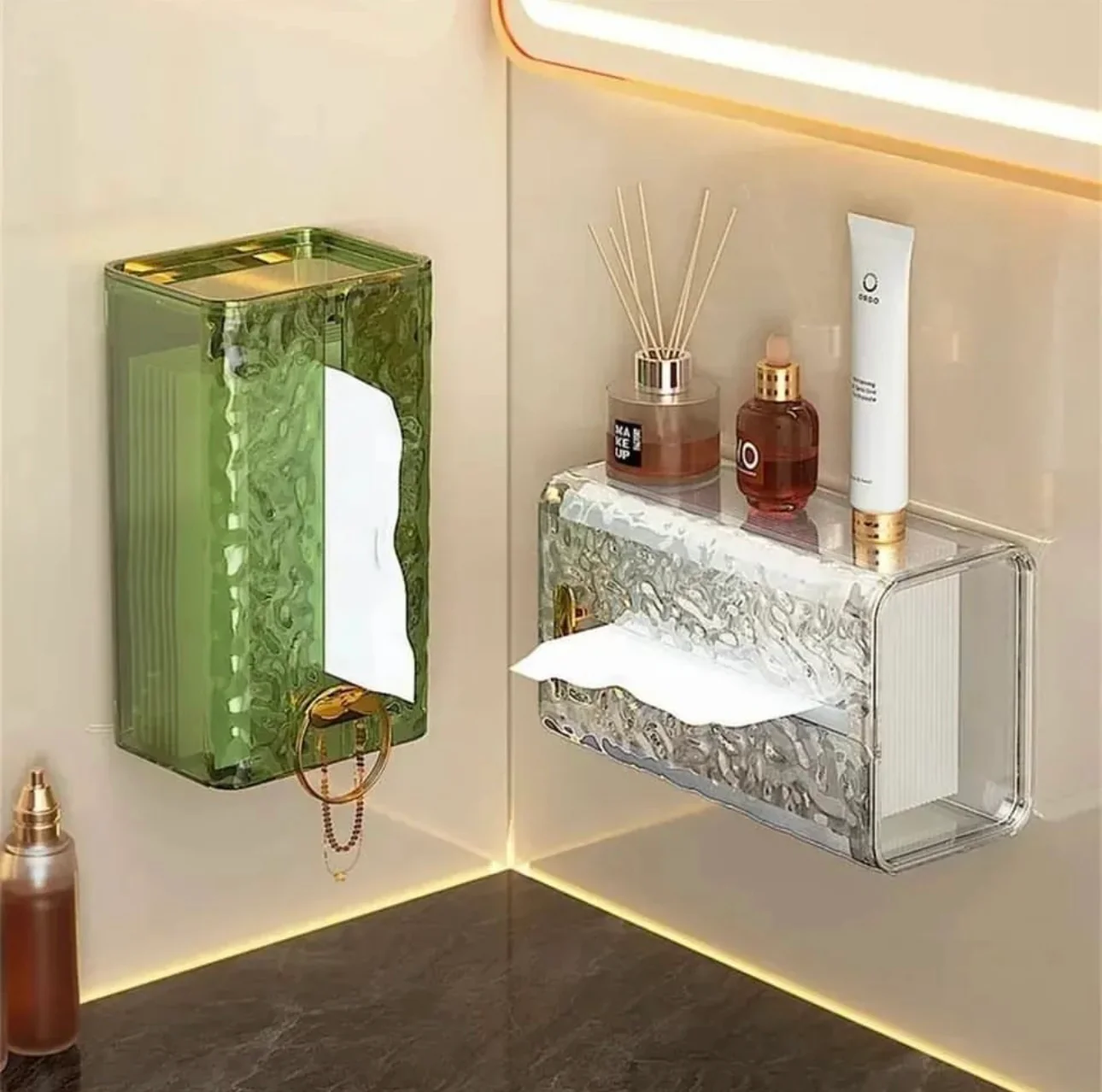 Luxury Tissue Serviette Box Wall-Mounted Acrylic Transparent Tissue Box - Image 2