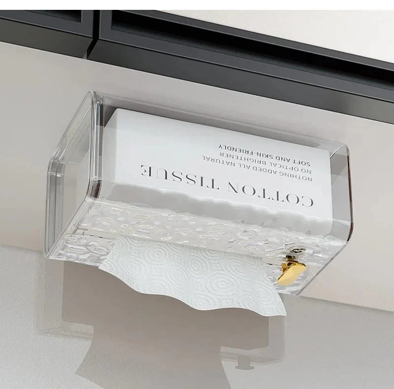 Luxury Tissue Serviette Box Wall-Mounted Acrylic Transparent Tissue Box - Image 4