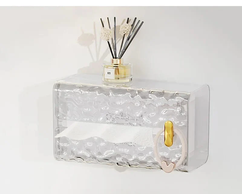Luxury Tissue Serviette Box Wall-Mounted Acrylic Transparent Tissue Box - Image 8
