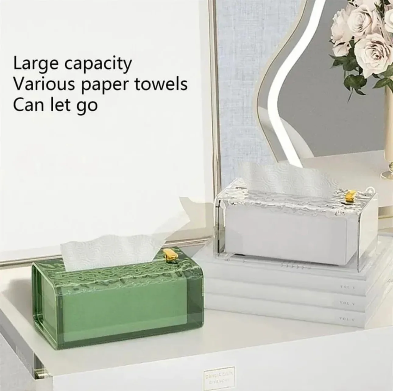Luxury Tissue Serviette Box Wall-Mounted Acrylic Transparent Tissue Box - Image 9