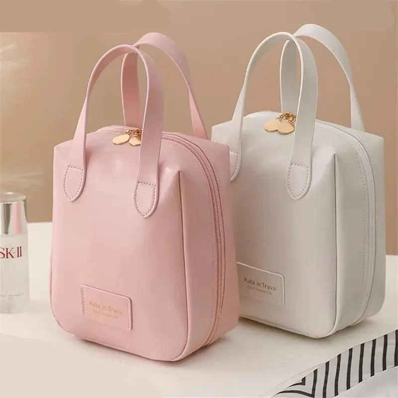 Makeup Bag PU Leather Portable Travel Wash Cosmetic Bag - Image 2