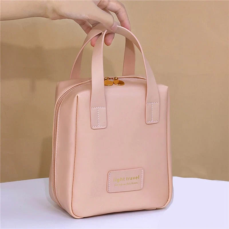 Makeup Bag PU Leather Portable Travel Wash Cosmetic Bag - Image 4