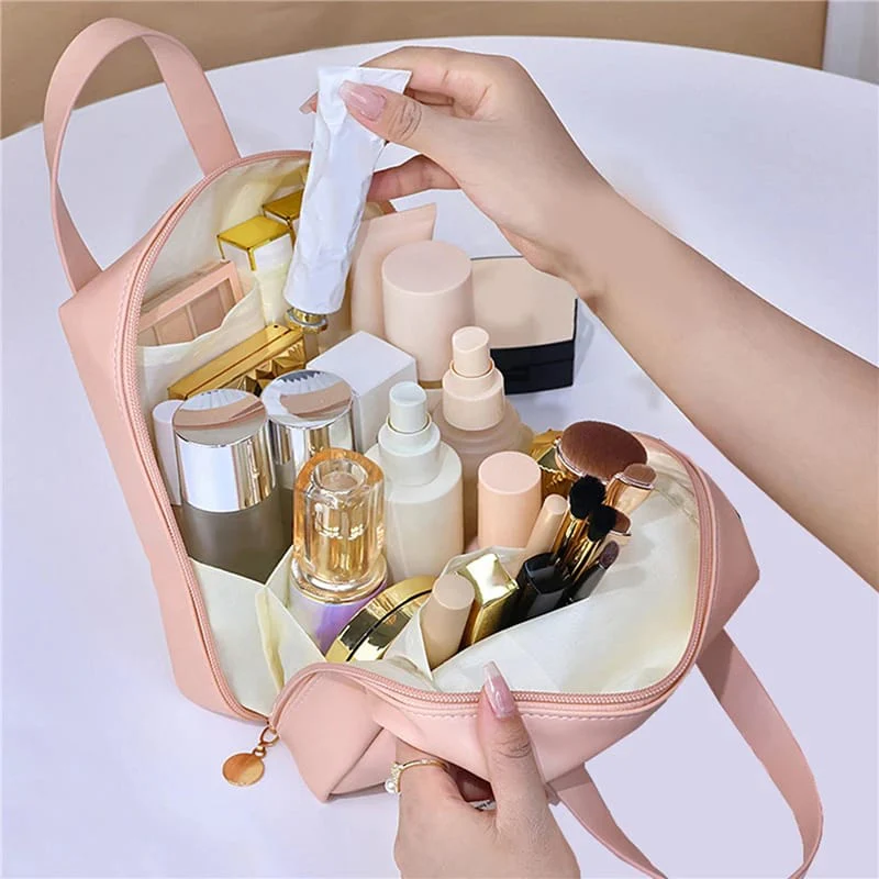Makeup Bag PU Leather Portable Travel Wash Cosmetic Bag - Image 6