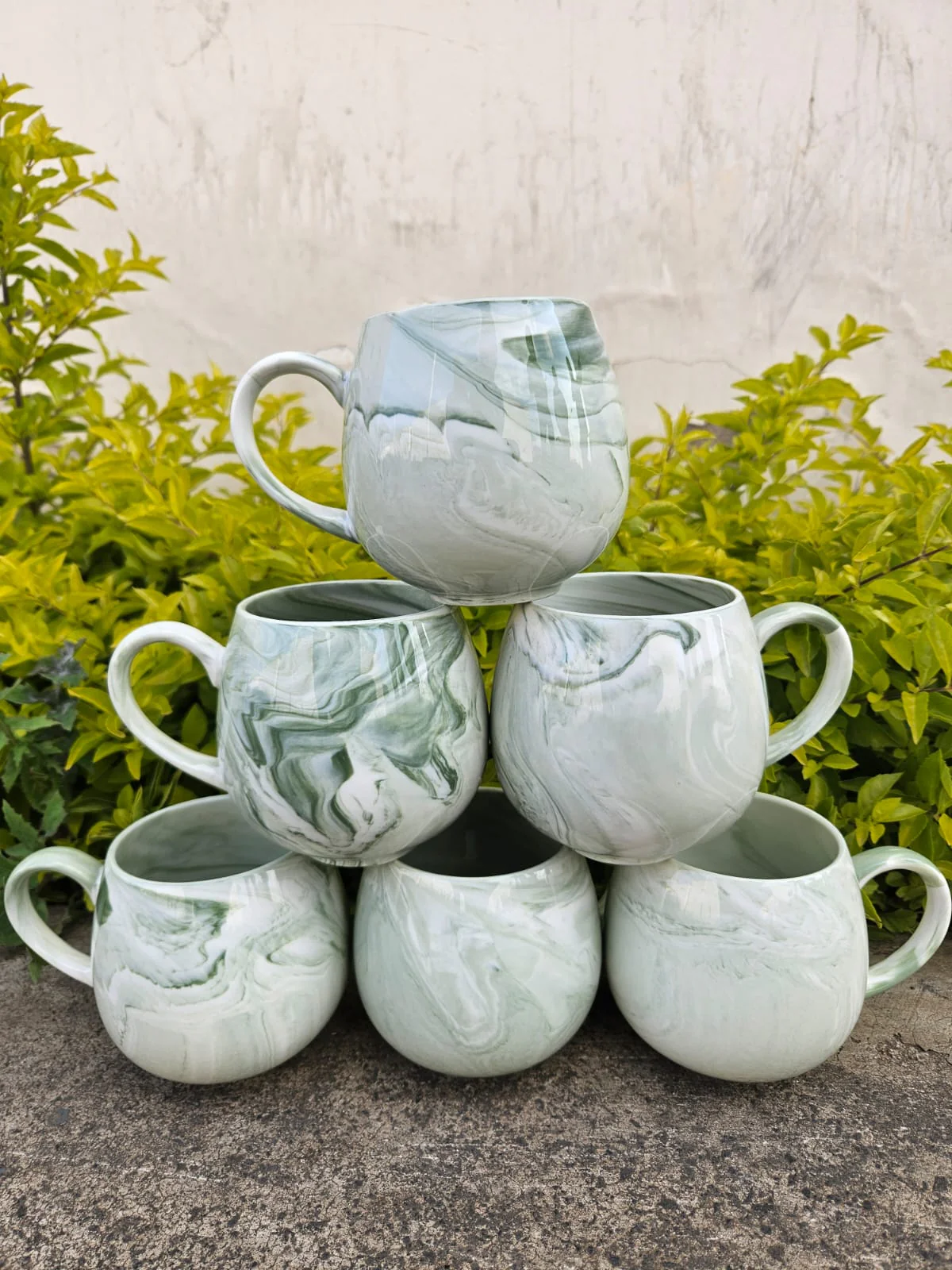Marble Ceramic Coffee & Tea Cup Set of 6 – Elegant Home & Office Mug Set - Image 4