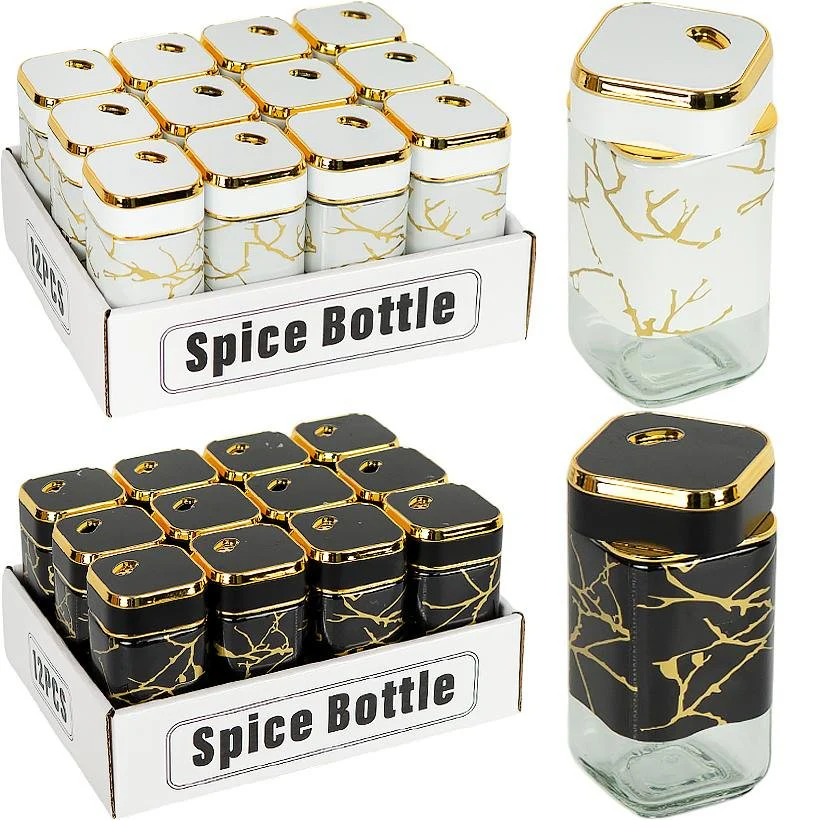 Marble Effect Salt & Pepper Shaker Set – Resin Dining Table Condiment Set - Image 3