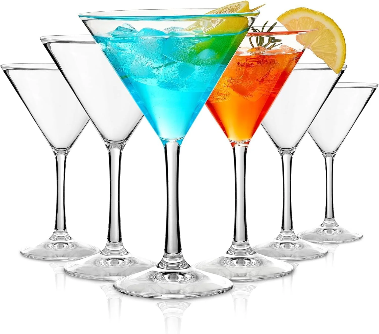 Martini Glasses Set of 6  Hand-Blown Crystal Cocktail Goblets (190ml) - Image 2
