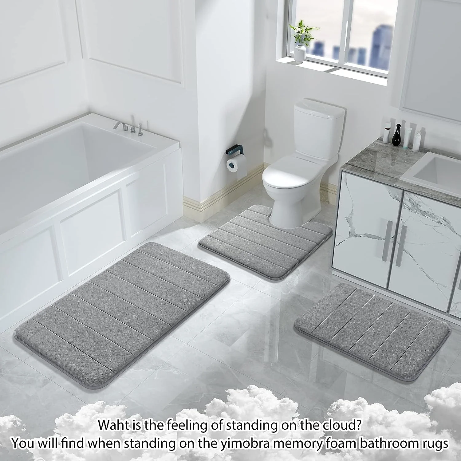 Memory Foam Bath Mat Rug, 24 x 17 Inches, Comfortable, Soft, Super Water Absorption - Image 4