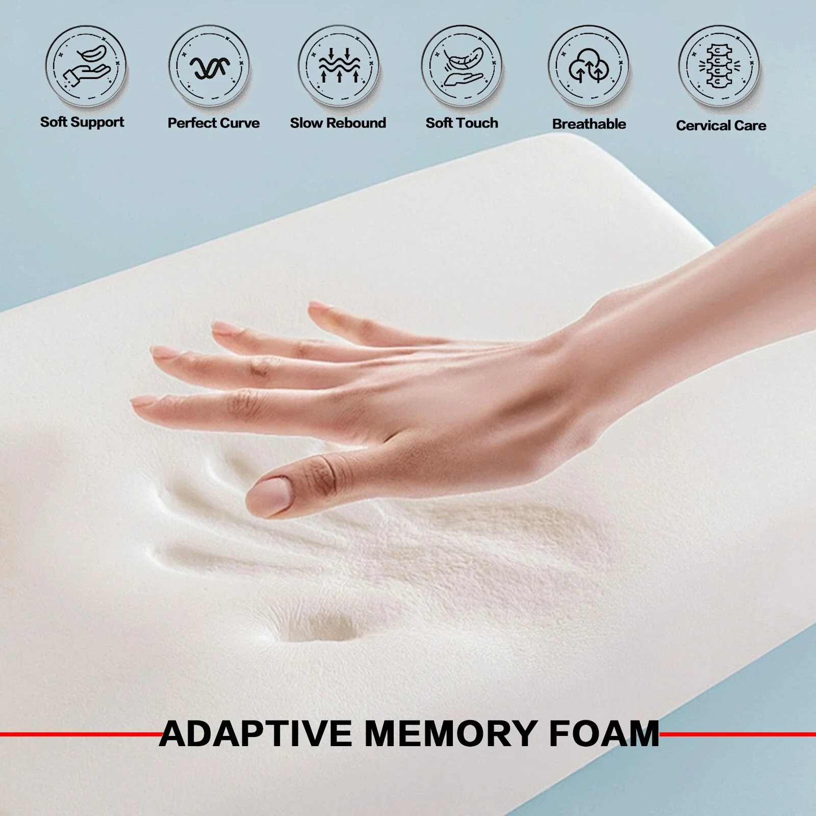 Memory Foam Large Soft Pillow Slow Bounce Back Deluxe Memory Foam Pillow 70x42cm - Image 5