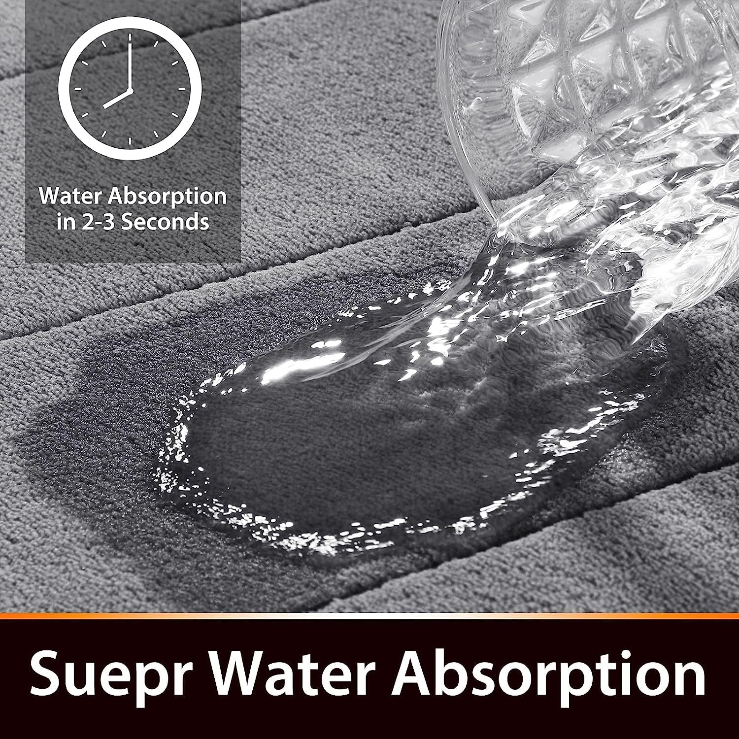 Memory Foam Soft Bath Mats - Non Slip Absorbent Bathroom Rugs - Image 6